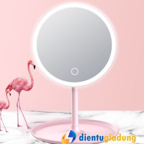 Gương trang điểm để bàn có đèn led cảm ứng