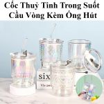 Ly thủy tinh trong suốt cầu vồng