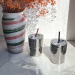 Ly đựng nước 400ml kèm ống hút