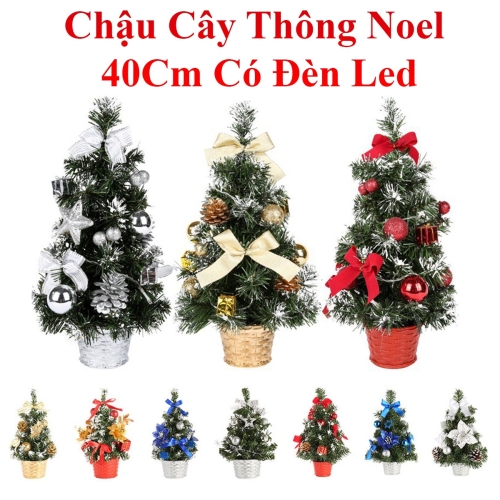 Cây thông mini kèm đèn LED trang trí