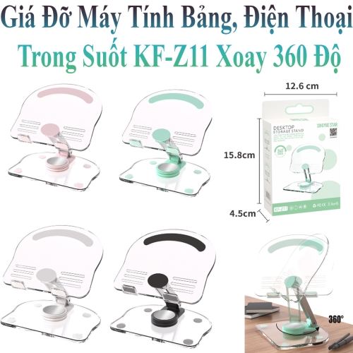 Giá đỡ điện thoại trong suốt xoay 360 độ