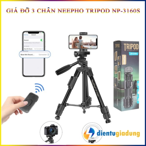 Giá đỡ tripod 3 chân kèm remote chụp ảnh