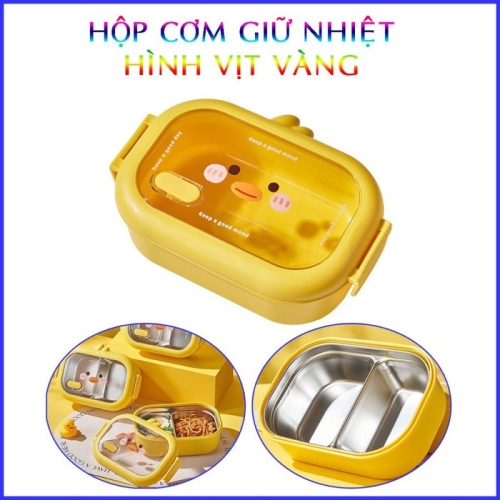 Hộp cơm giữ nhiệt hình vịt vàng